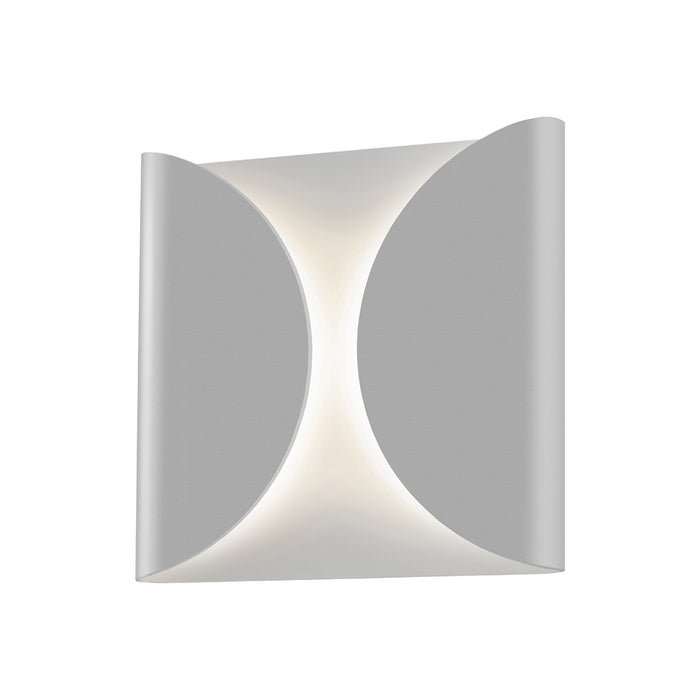 Folds Outdoor LED Wall Light in Small/Textured Gray.