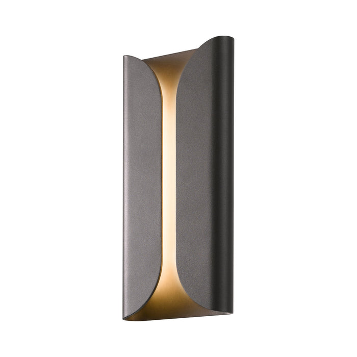Folds Outdoor LED Wall Light in Large/Textured Bronze.