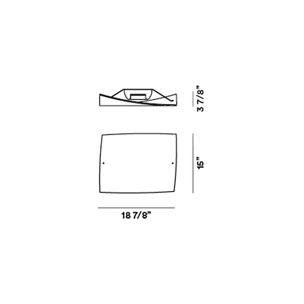 Folio Grande Flush Mount Ceiling Light - line drawing.