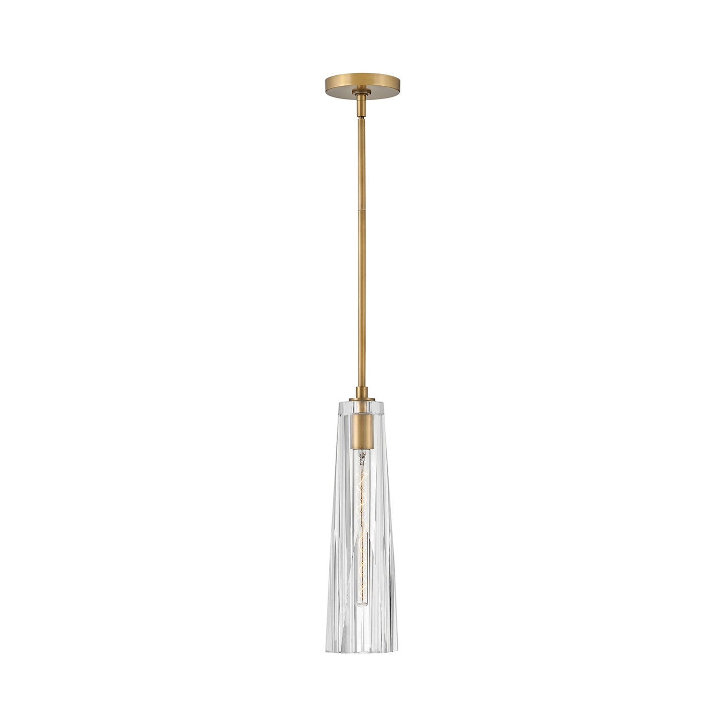 Cosette Pendant Light in Heritage Brass/Clear Glass.