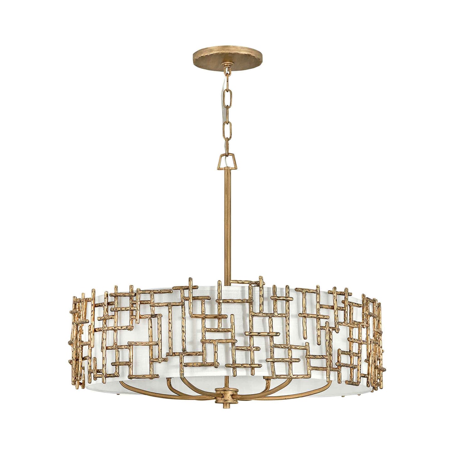 Farrah Drum Pendant Light in Burnished Gold (6-Light).