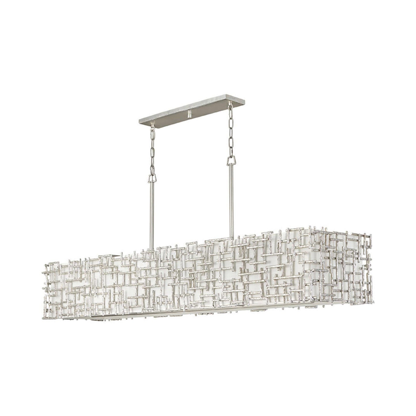 Farrah Linear Pendant Light in Silver Leaf (10-Light).
