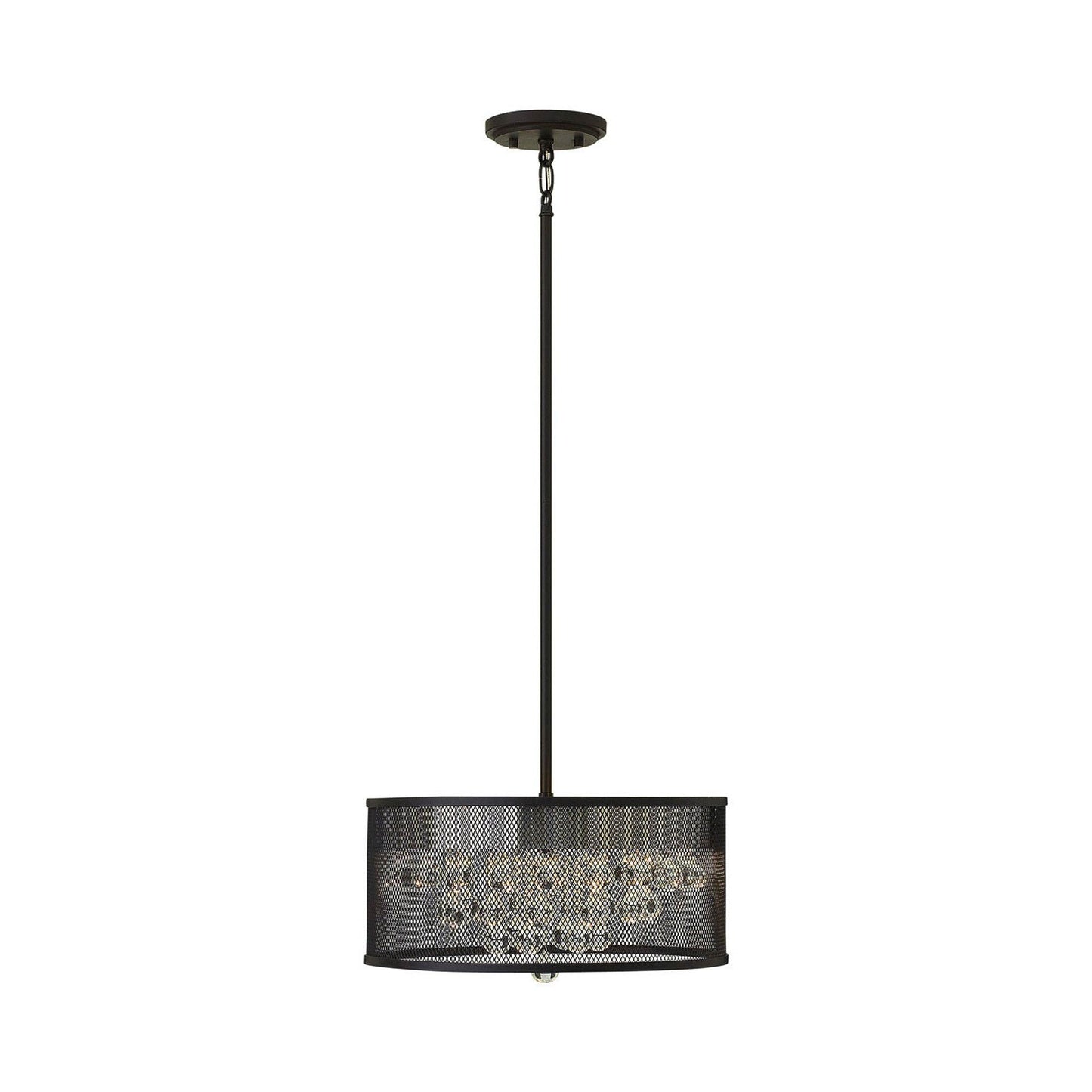 Fiona Drum Pendant Light in Black (4-Light).