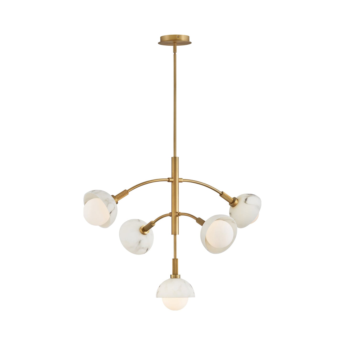Phoebe Chandelier in Heritage Brass.