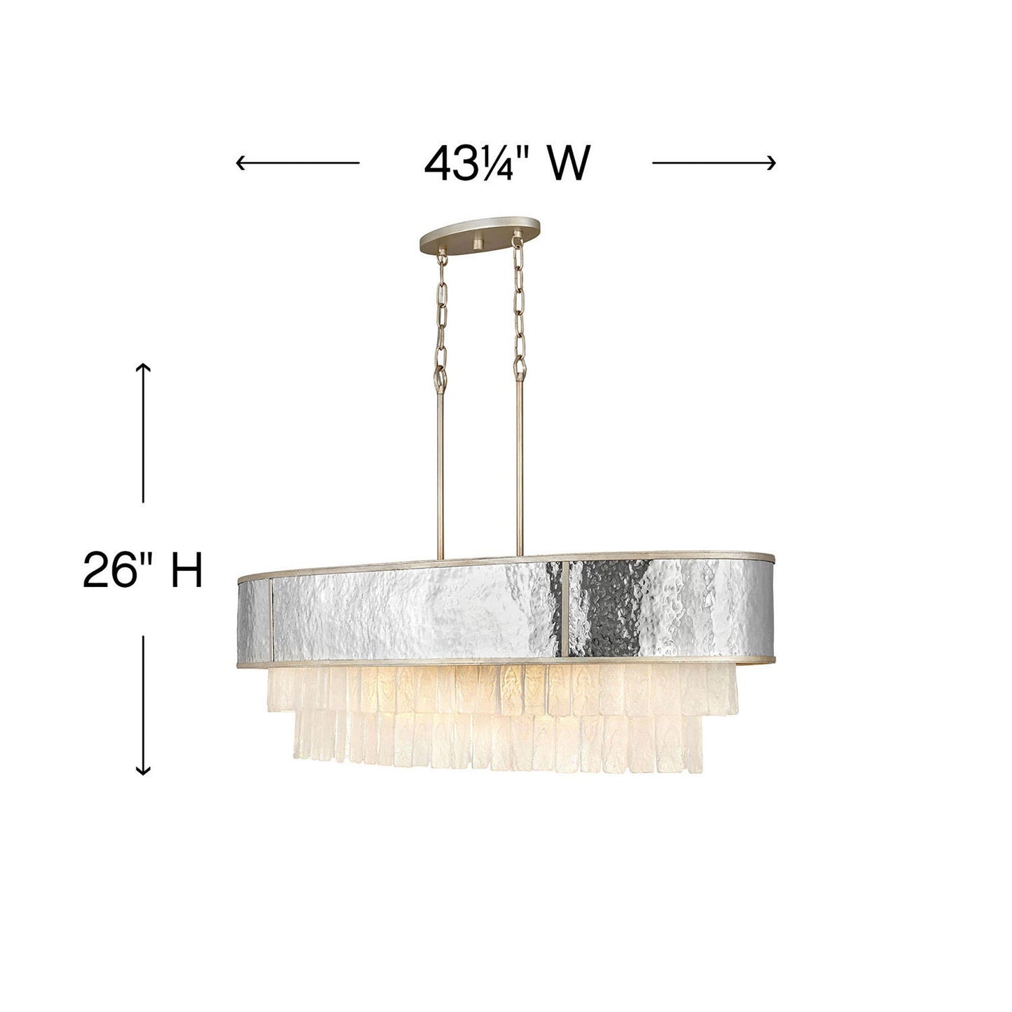 Reverie Drum Linear Pendant Light - line drawing.