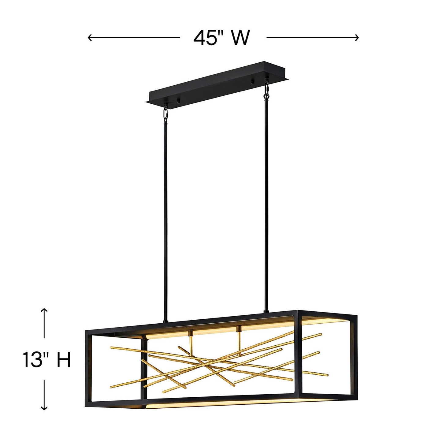Styx LED Linear Pendant Light - line drawing.