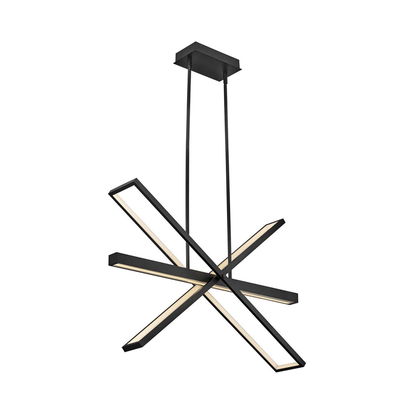Tangent LED Linear Pendant Light in Black.