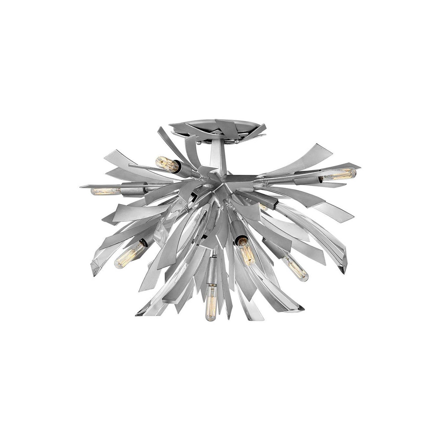 Vida Semi Flush Ceiling Light in Glacial.