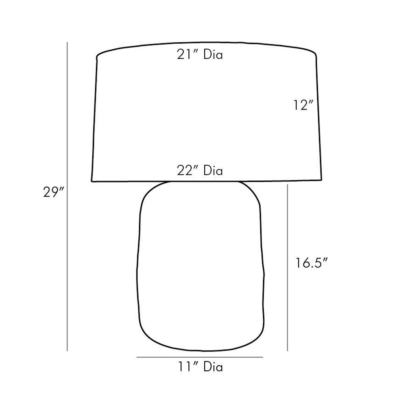 Frio Table Lamp - line drawing.
