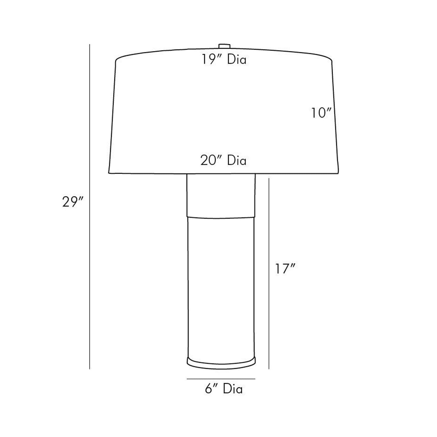 Fulton Table Lamp - line drawing.