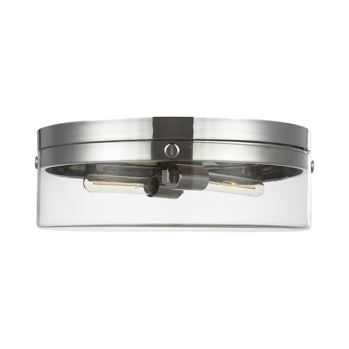 Garrett Flush Mount Ceiling Light in Polished Nickel (Large).