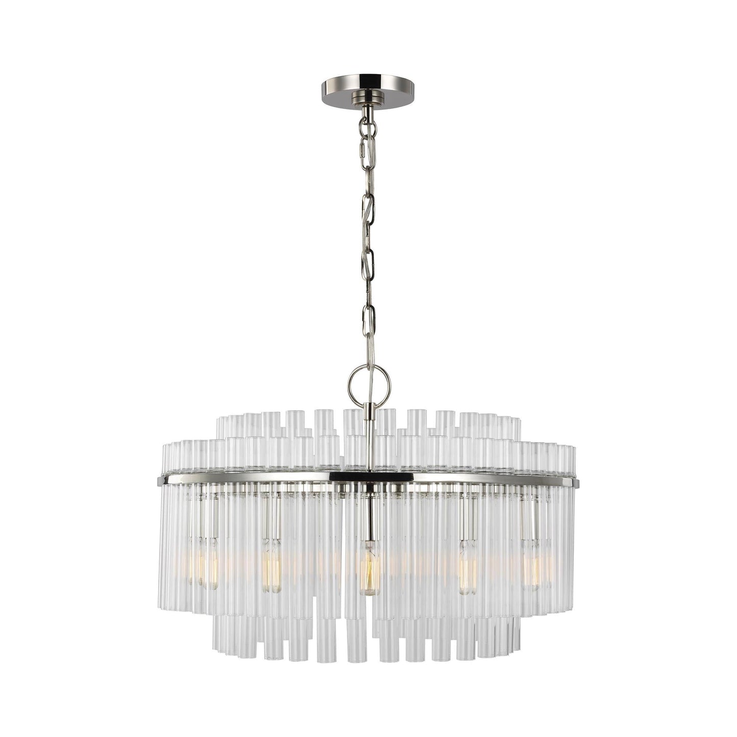 Beckett Chandelier in Polished Nickel (Medium).