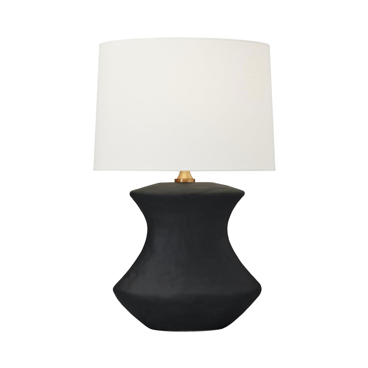 Bone LED Table Lamp in Rough Black Ceramic.