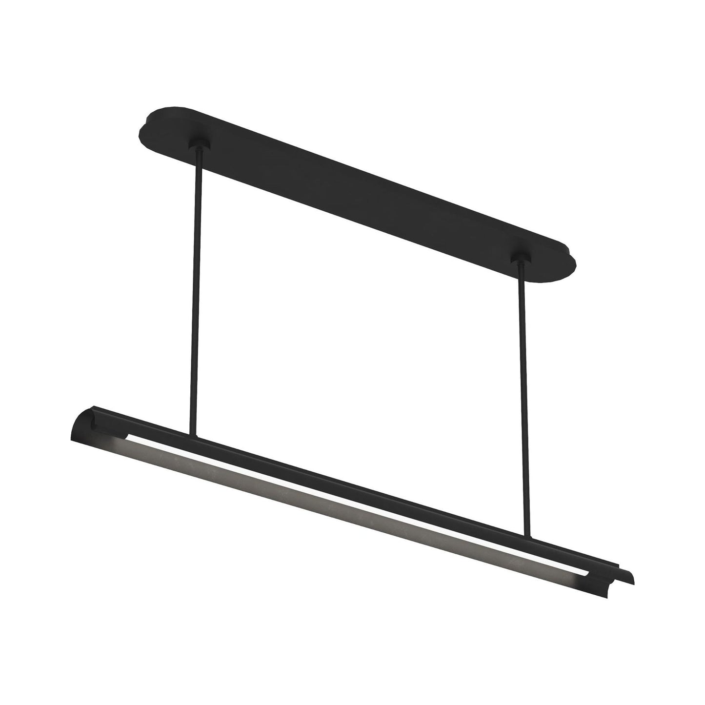 Carson Modern LED Linear Pendant Light in Midnight Black.