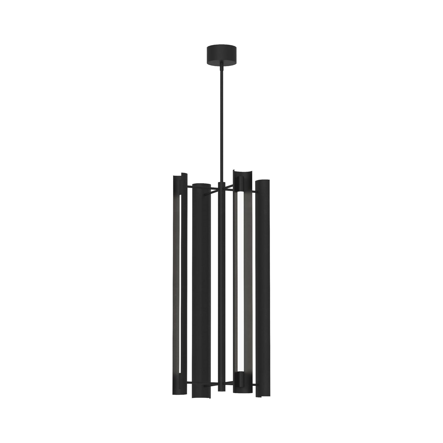Carson Modern LED Tall Pendant Light in Midnight Black (Large).