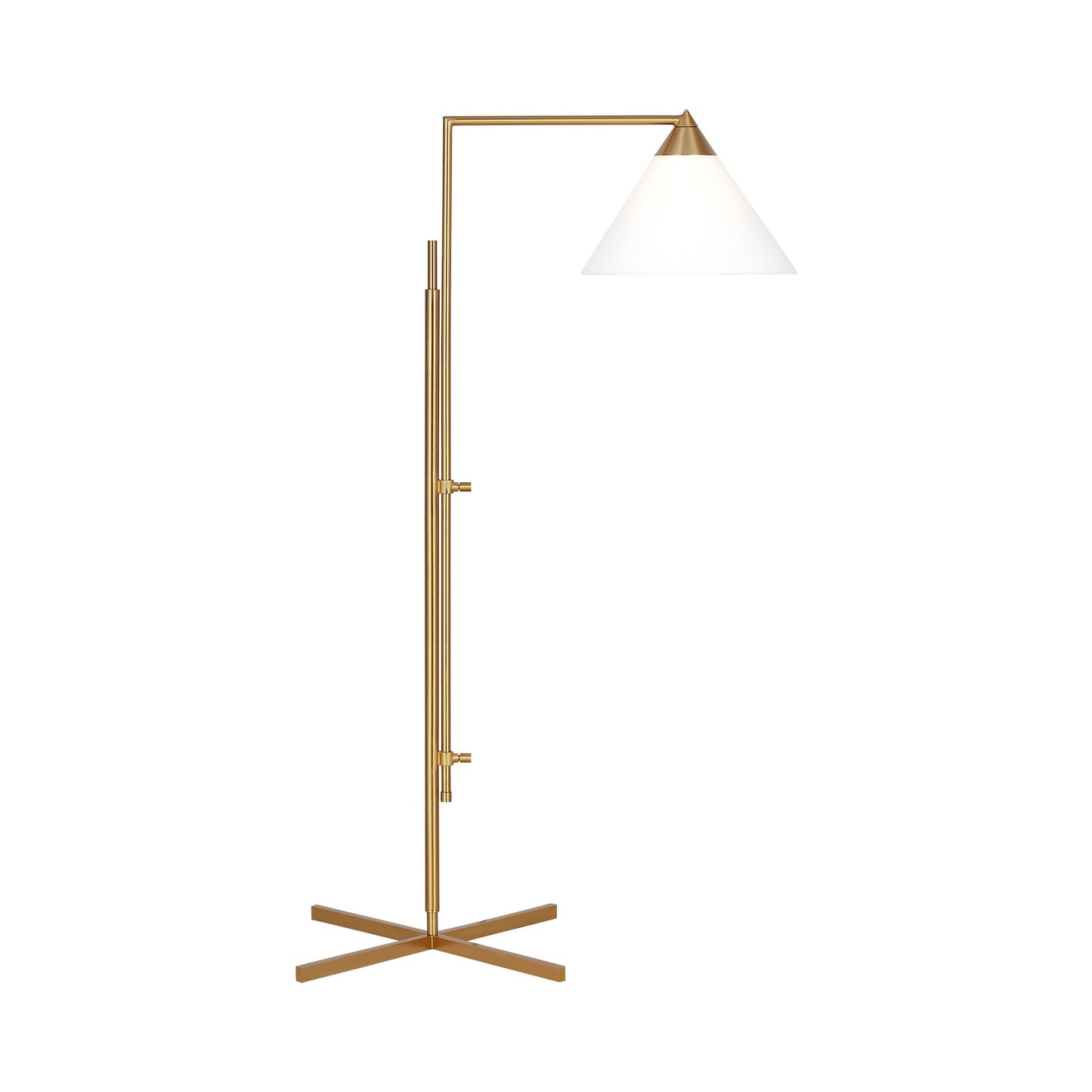 Franklin LED Floor Lamp in Burnished Brass.