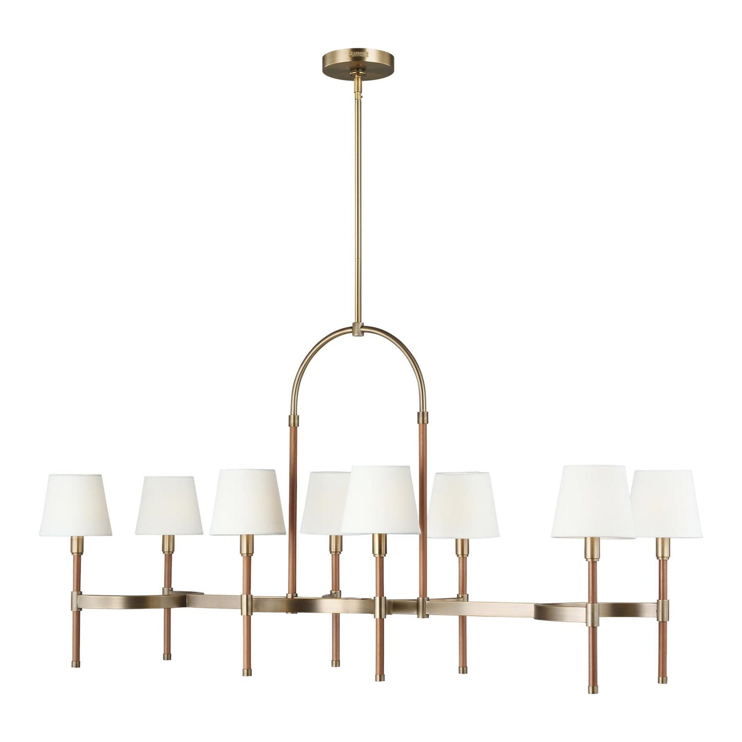 Katie Linear Chandelier in Time Worn Brass.