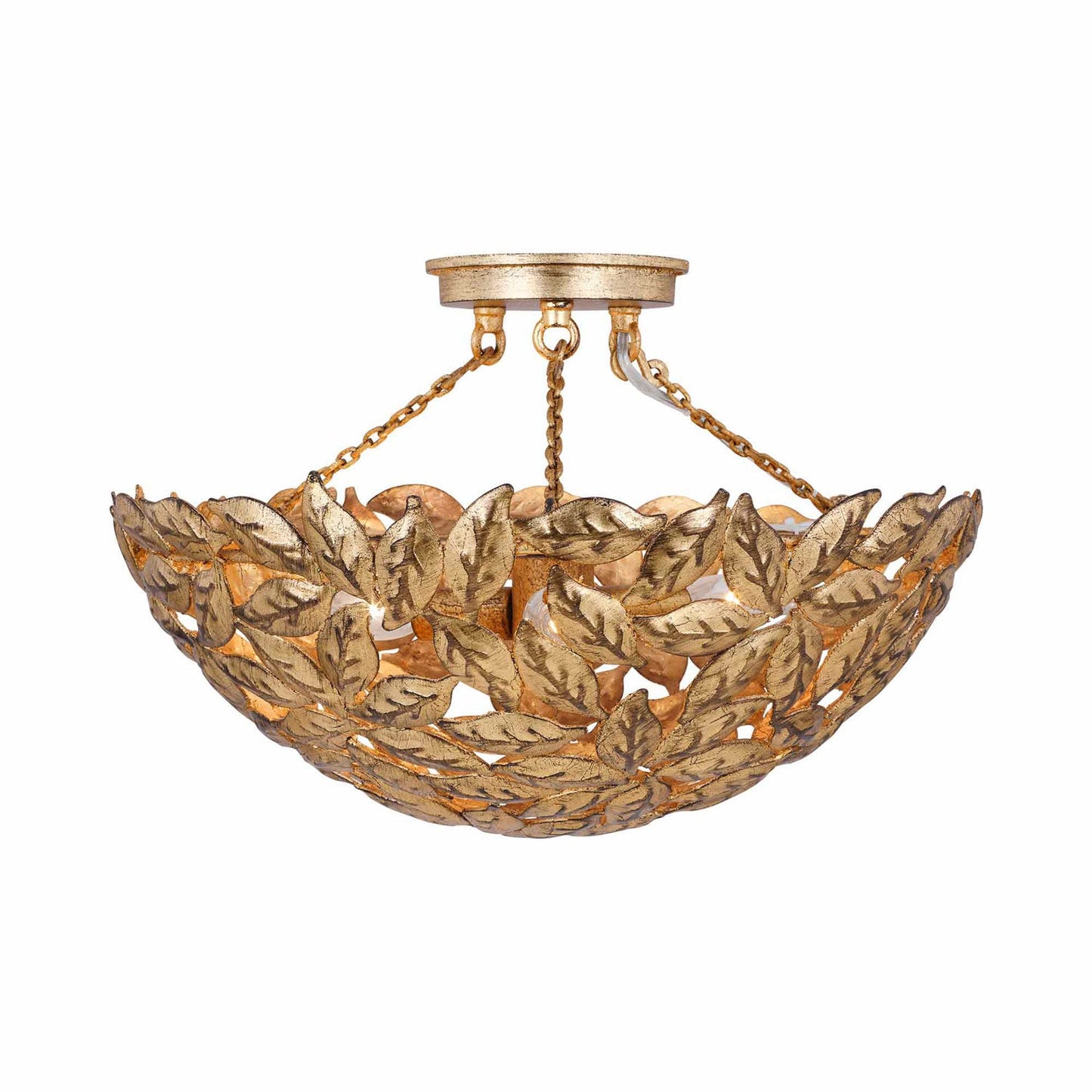 Kelan Semi Flush Mount Ceiling Light in Antique Gild.