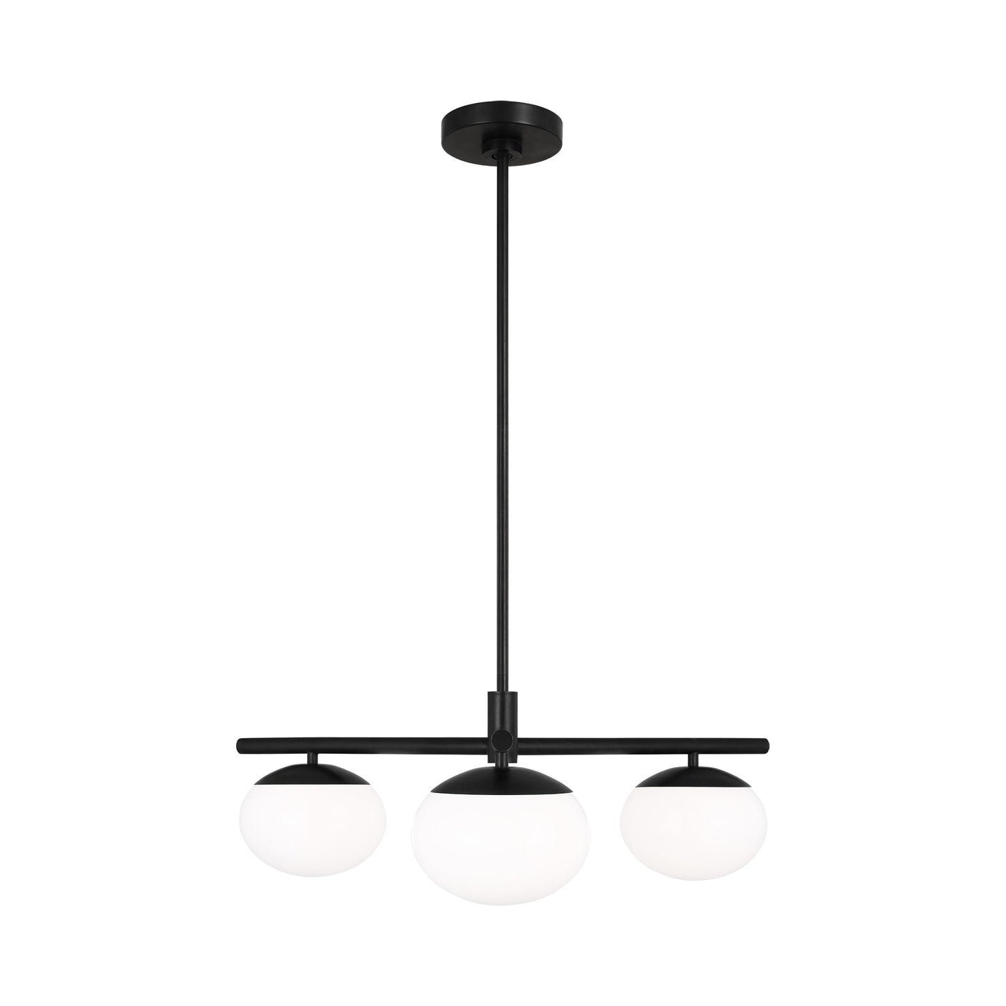 Lune LED Semi Flush Mount Ceiling Light in Aged Iron.