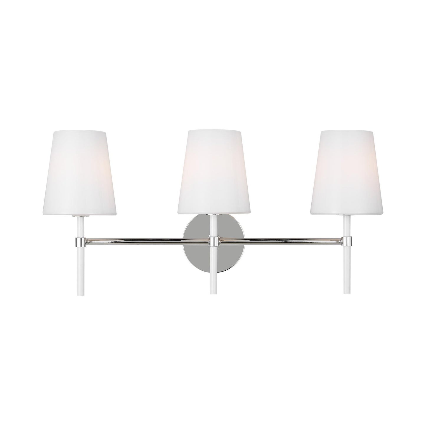 Monroe Bath Vanity Light in Polished Nickel.