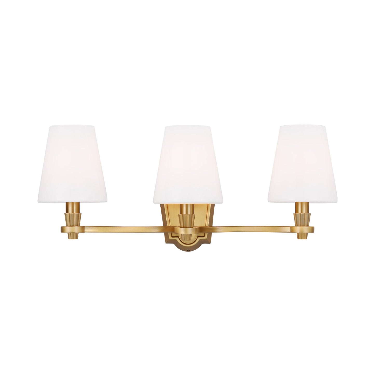 Paisley Bath Wall Light in Burnished Brass (3-Light/Short).