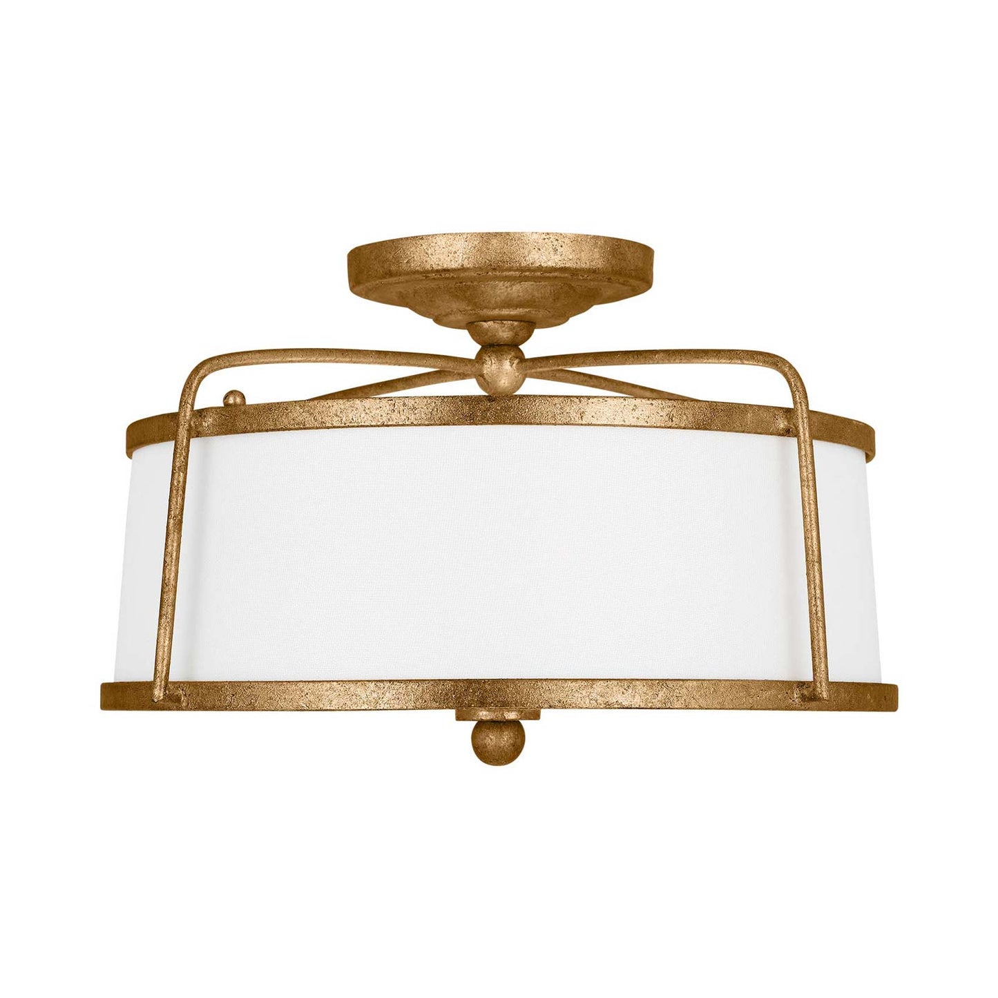 Stonington Semi Flush Mount Ceiling Light in Antique Gild.