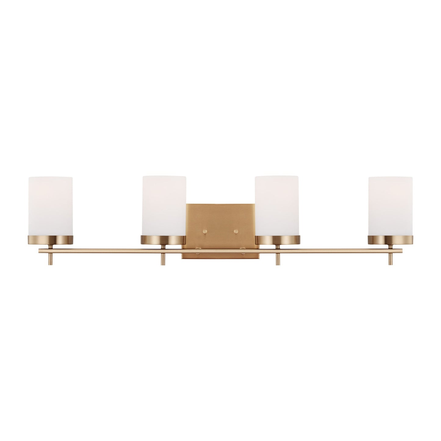 Zire Vanity Wall Light in Satin Brass (4-Light).