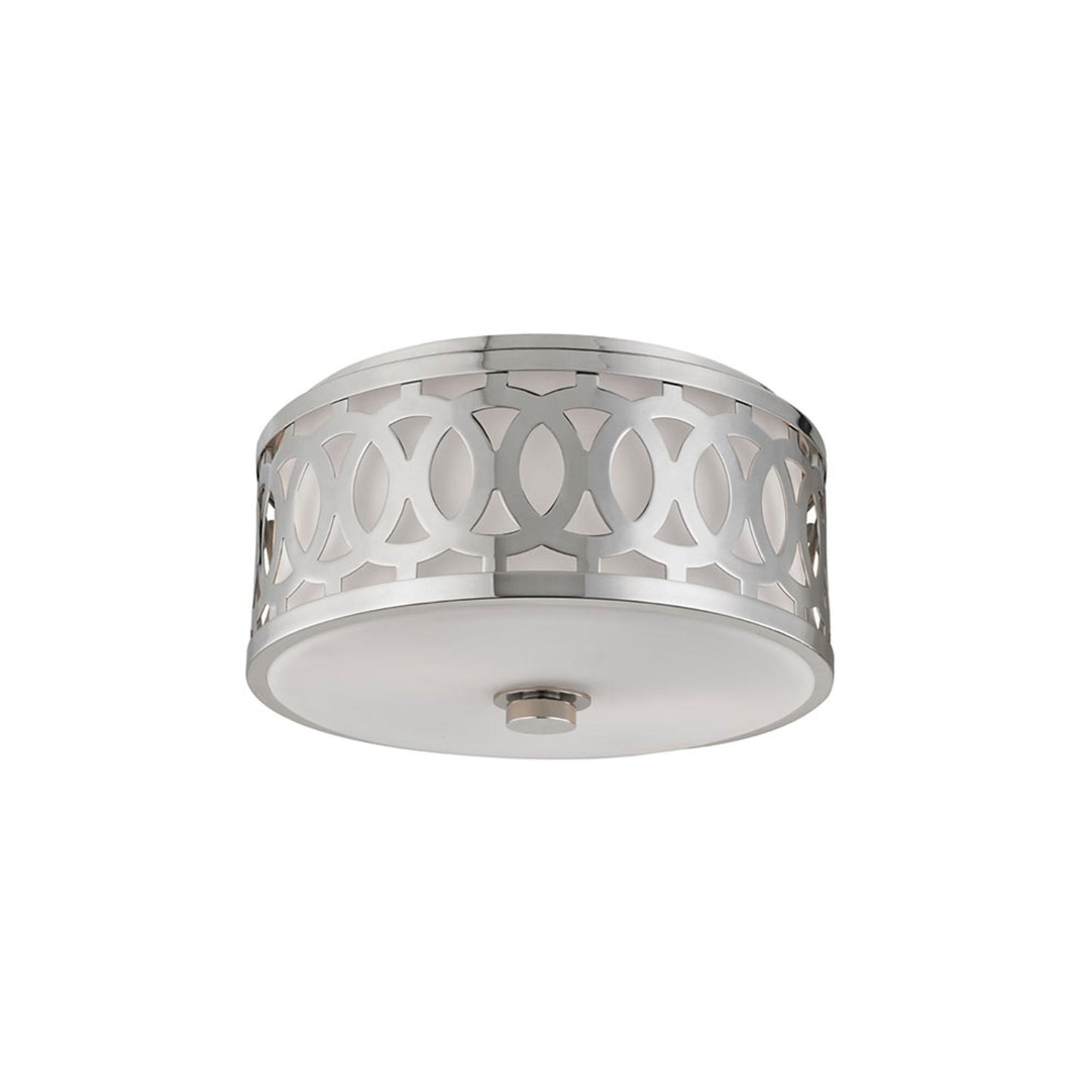 Genesee Flush Mount Ceiling Light in 2-Light/Polished Nickel.