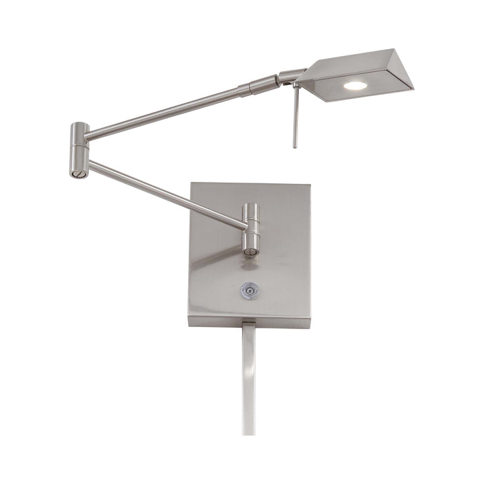 George's Reading Room P4318 LED Swing Arm Wall Light in Brushed Nickel.