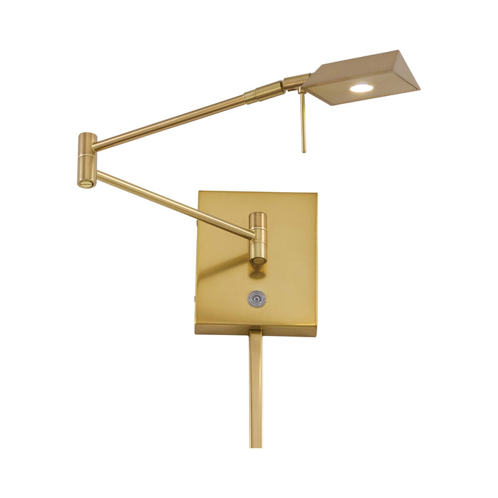 George's Reading Room P4318 LED Swing Arm Wall Light in Honey Gold.
