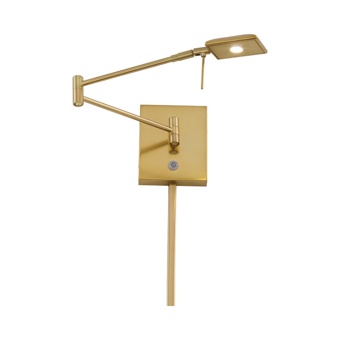 George's Reading Room P4328 LED Swing Arm Wall Light in Honey Gold.