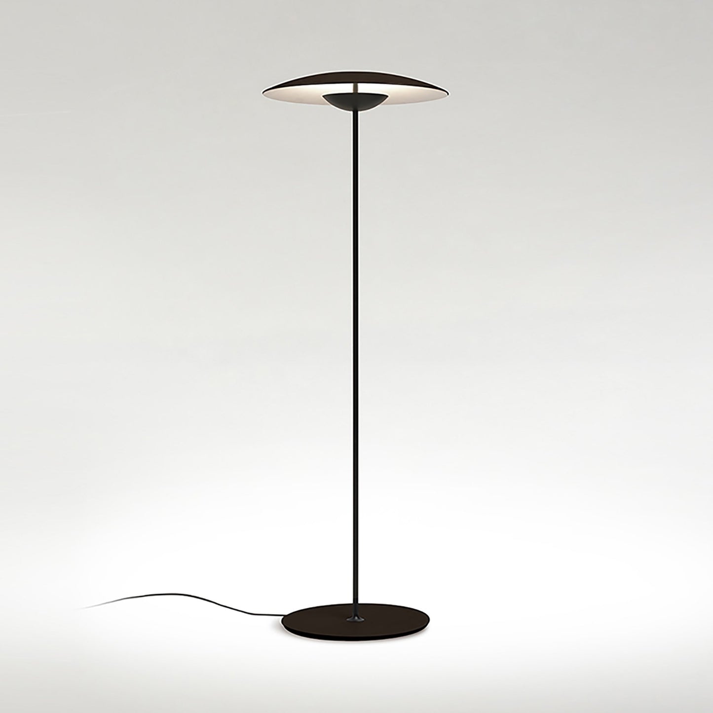 Ginger P LED Floor Lamp in Wenge/White.