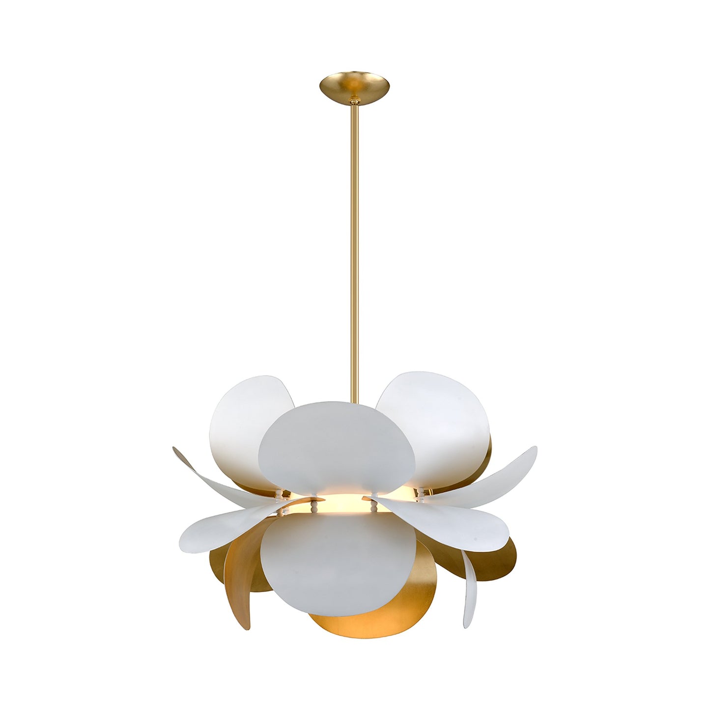 Ginger Pendant Light in Gold Leaf/Soft White (Large).