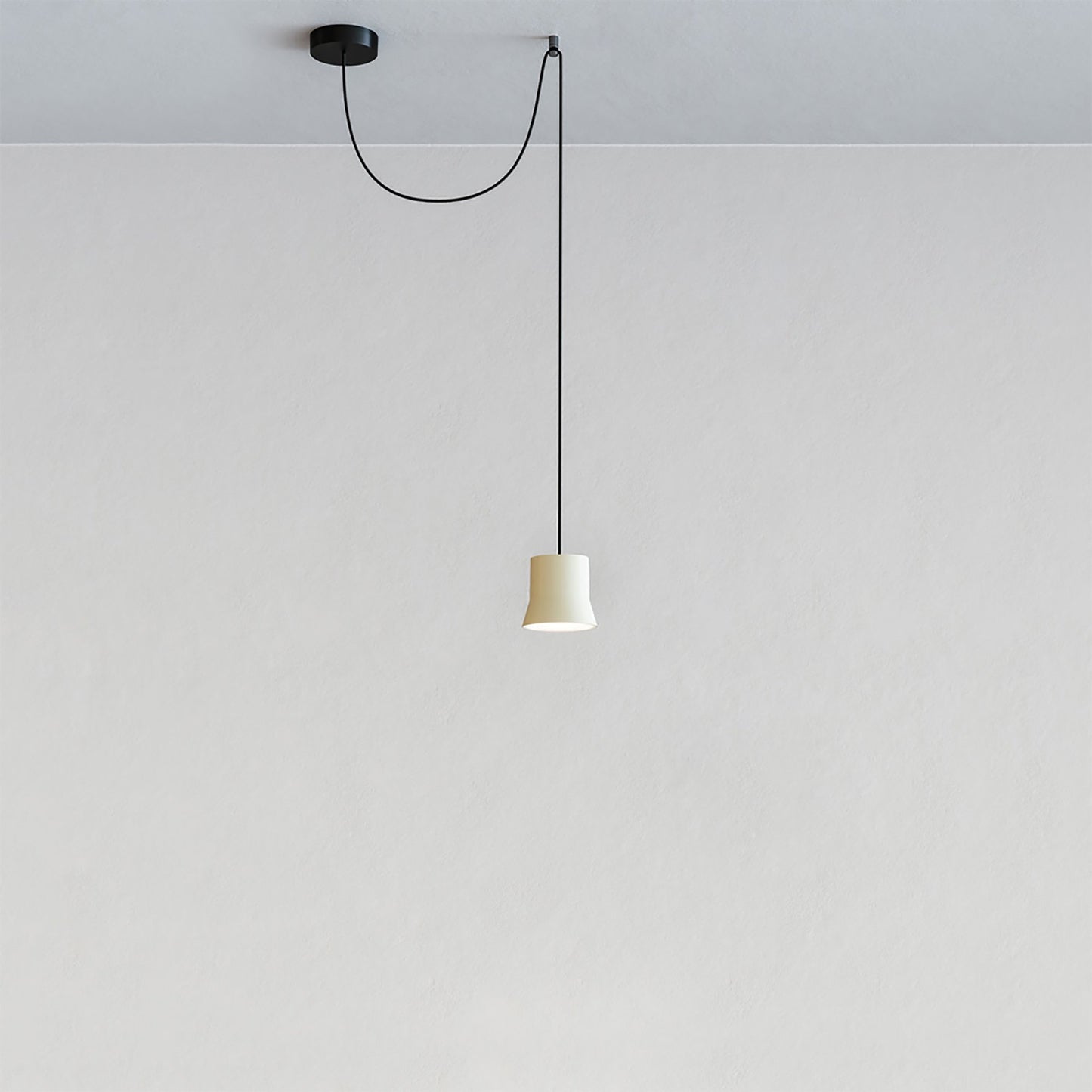 Gio LED Pendant Light in Off-Center/White.