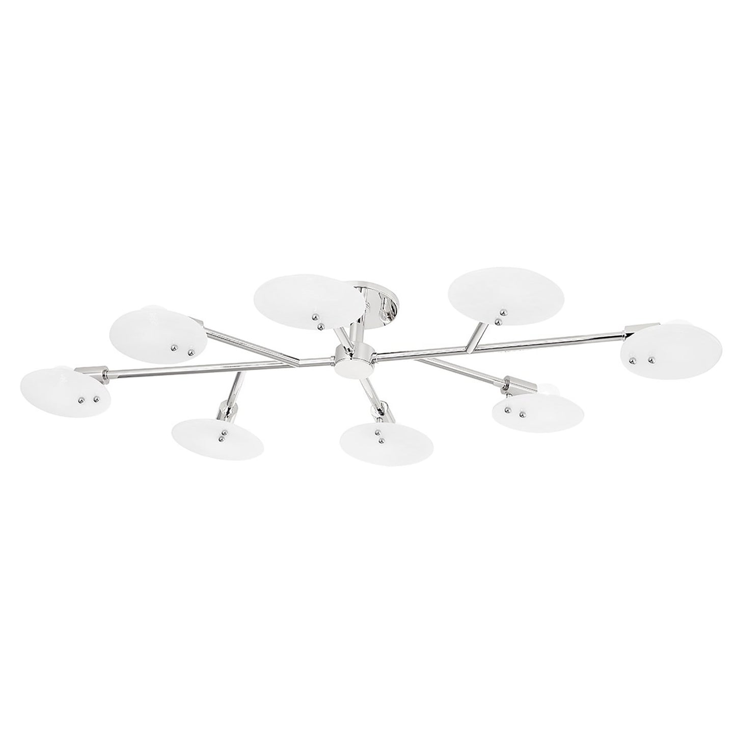 Giselle 8-Light Semi-Flush Mount Ceiling Light in Polished Nickel.