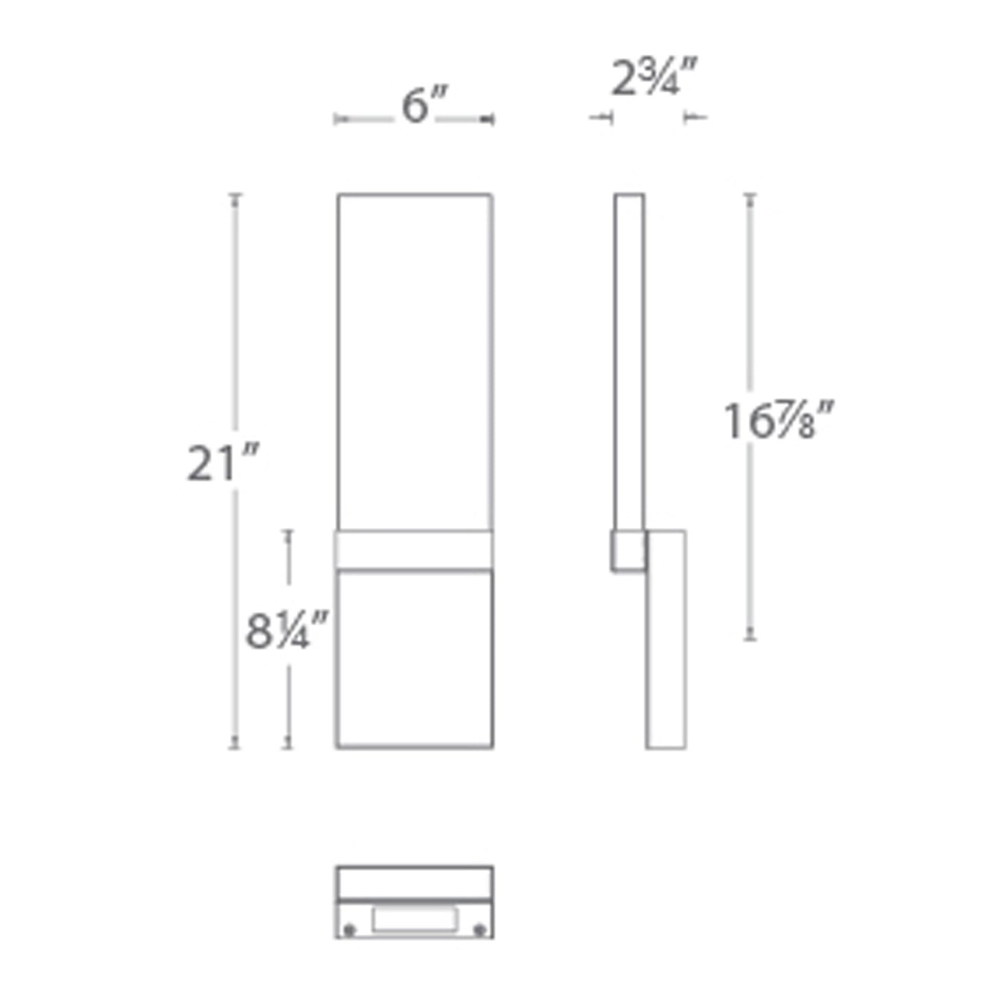 Glacier LED Wall Light - line drawing.
