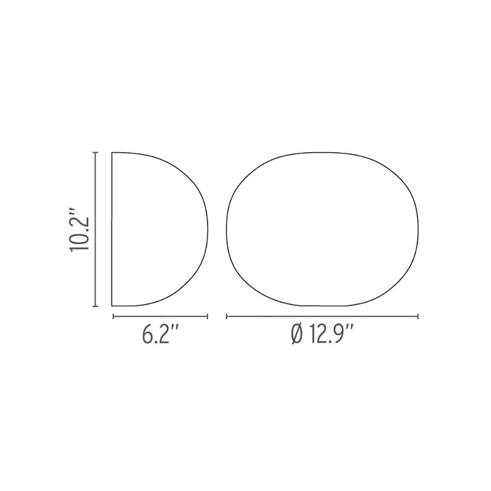 Glo-Ball W Wall Light Line Drawing.