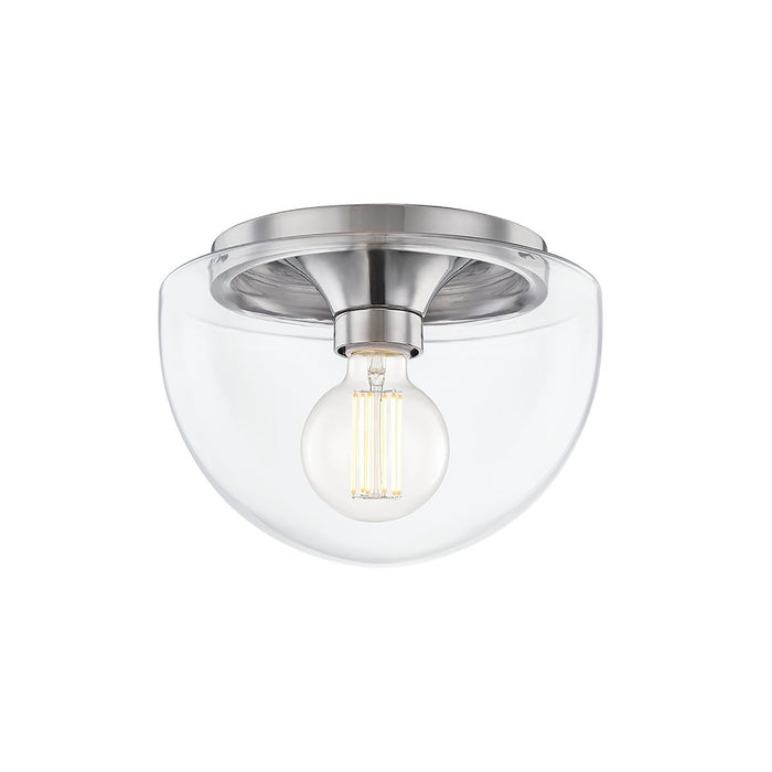 Grace Round Flush Mount Ceiling Light in Polished Nickel (Small).
