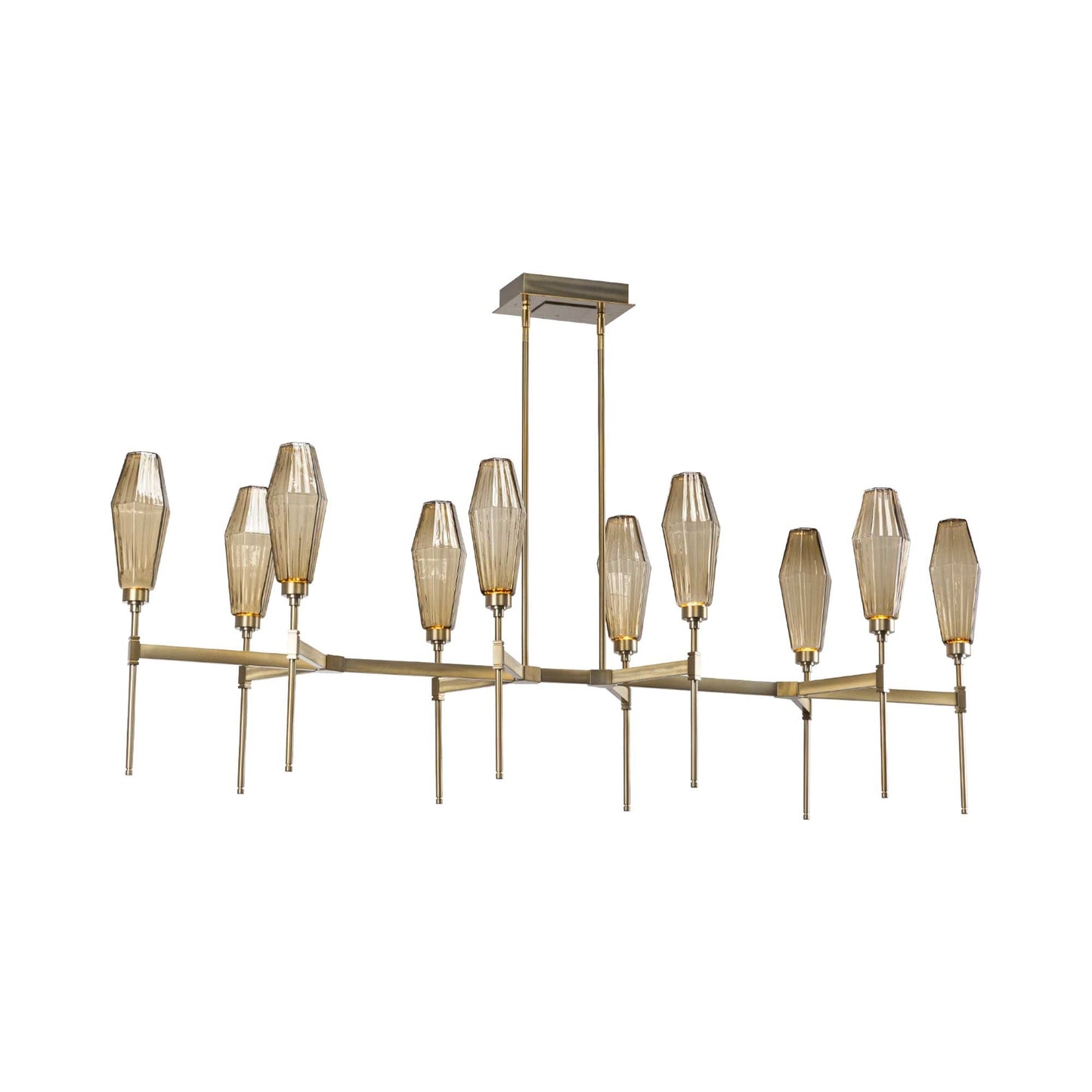 Aalto Belvedere LED Linear Pendant Light in Heritage Brass (66.8-Inch).