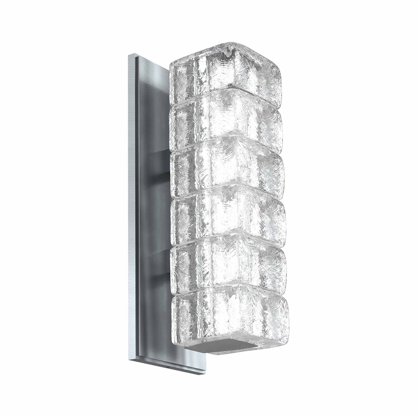 Asscher LED Wall Light in Satin Nickel.
