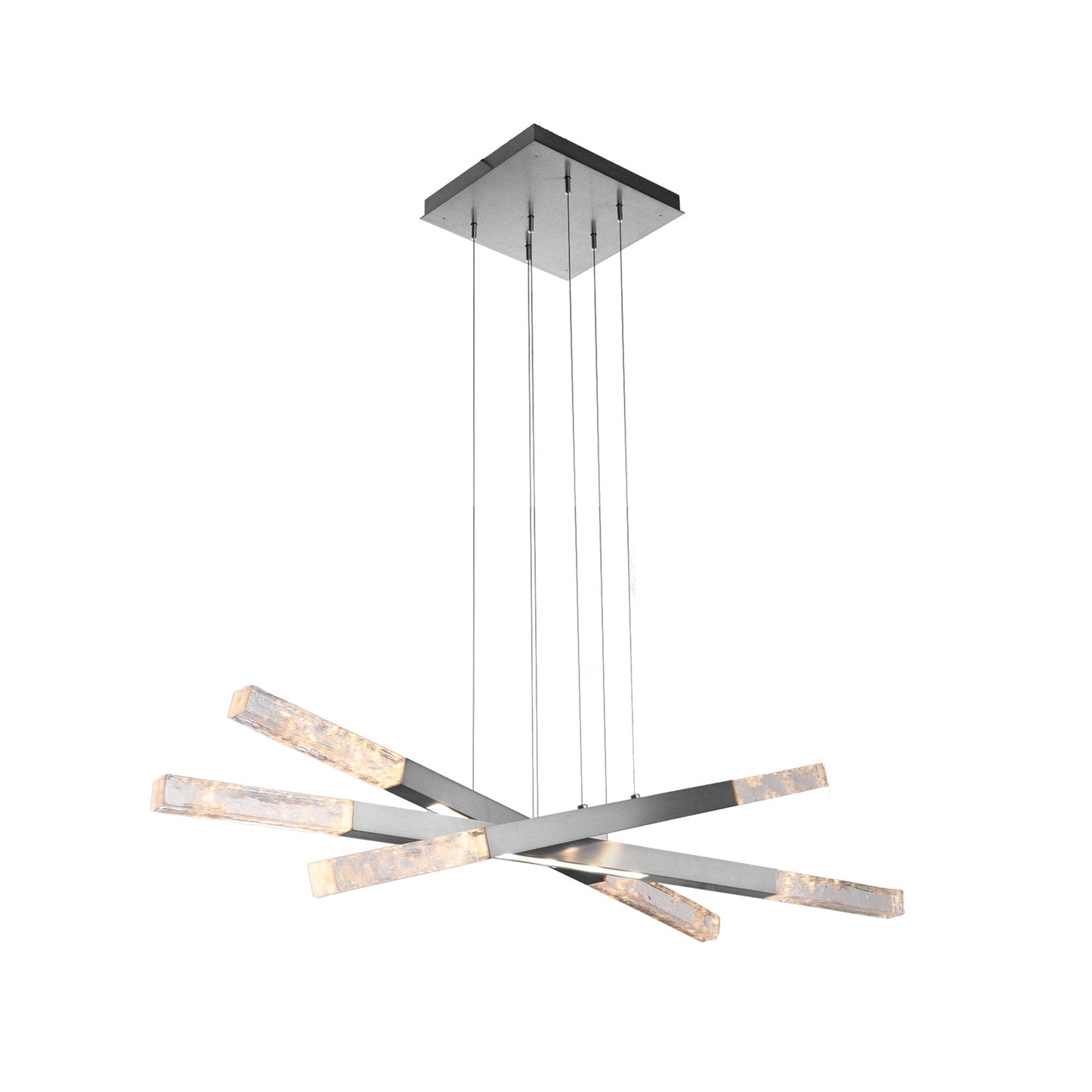 Axis Moda Triple LED Linear Pendant Light in Satin Nickel.
