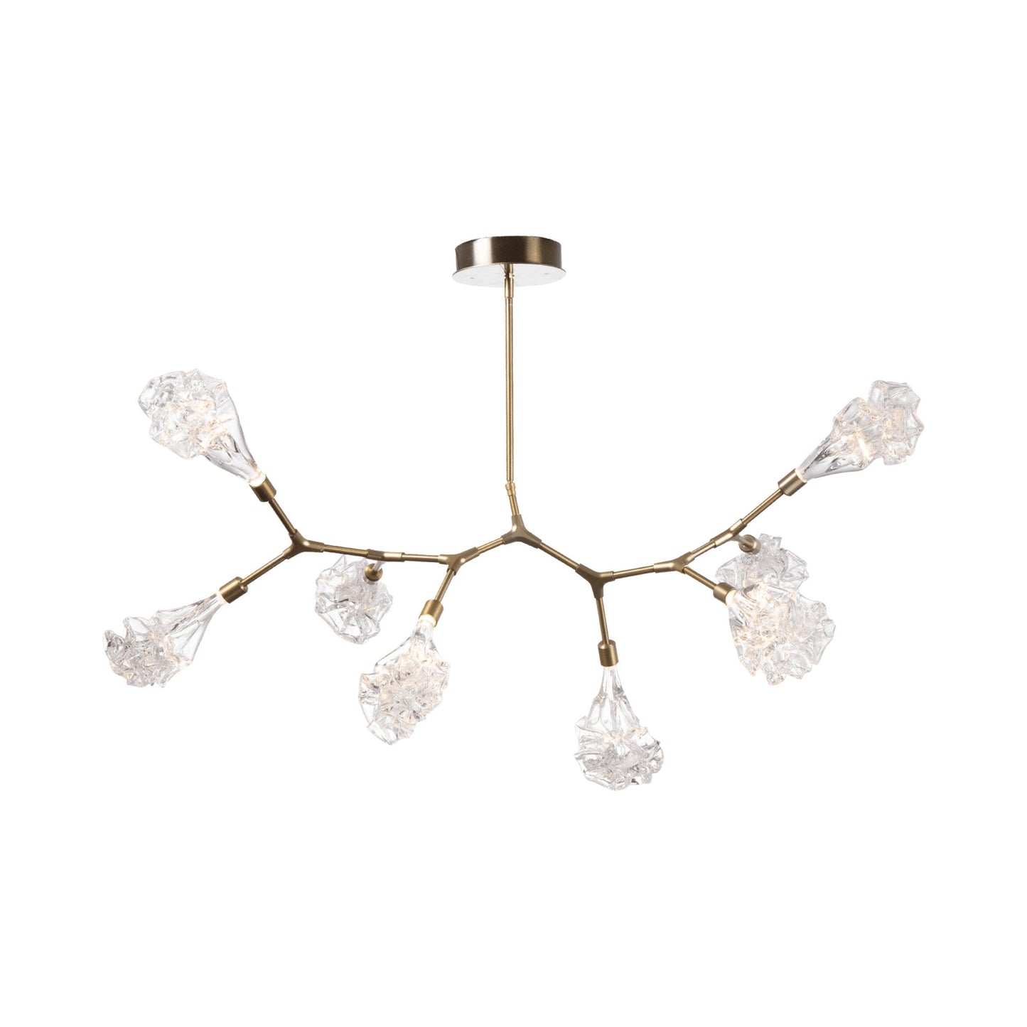 Blossom Modern Branch LED Pendant Light in Heritage Brass (9-Light).