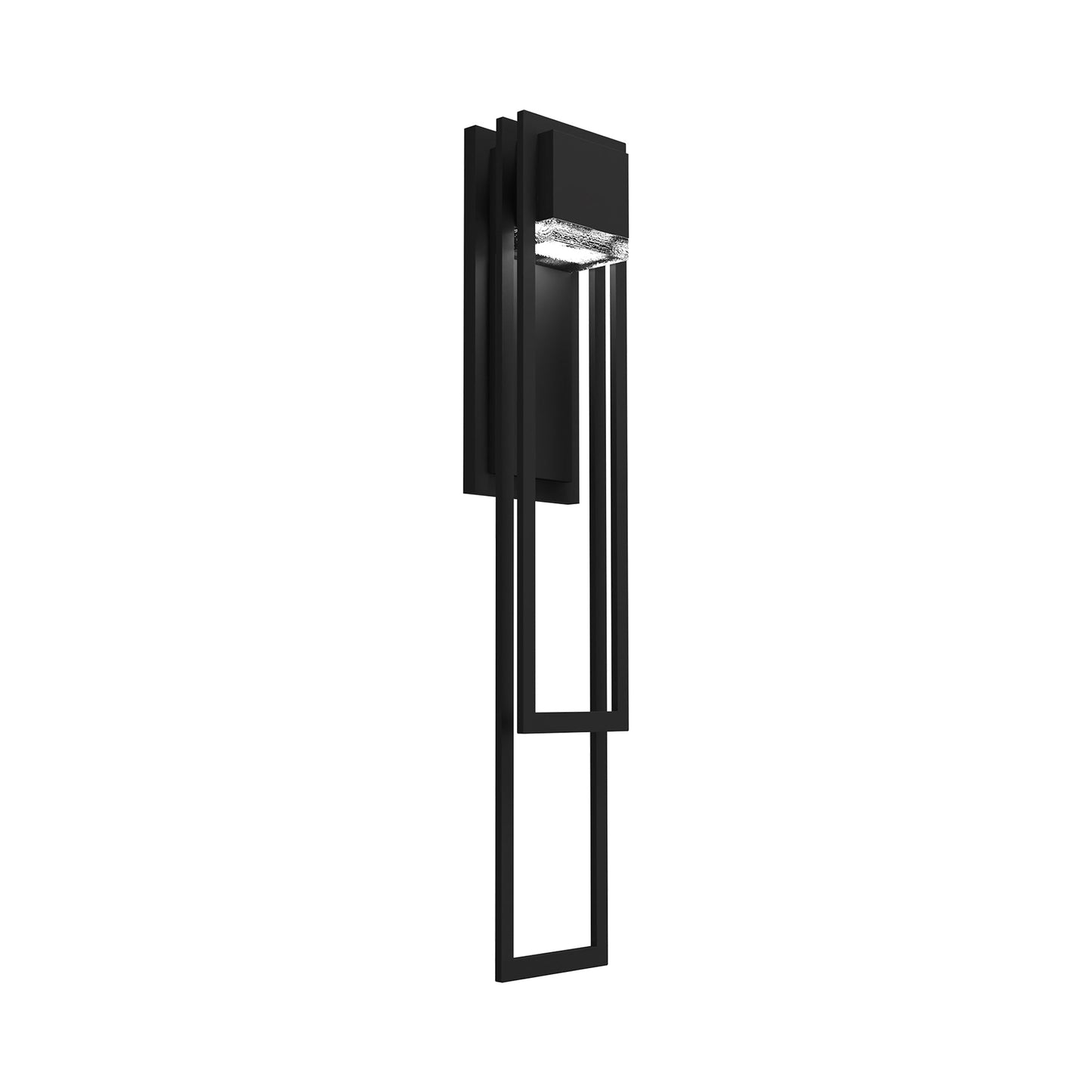 Cascade Outdoor Wall Light in Textured Black (25-Inch).