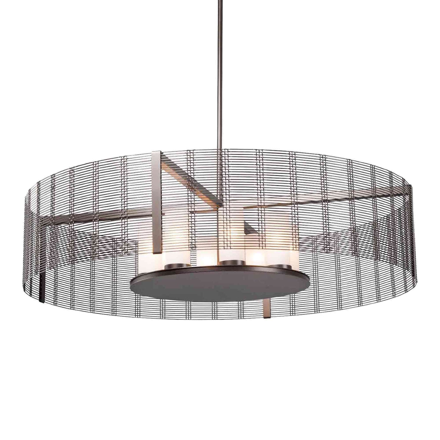 Downtown Mesh Drum Pendant Light in Metallic Beige/E26 (47.9-Inch).