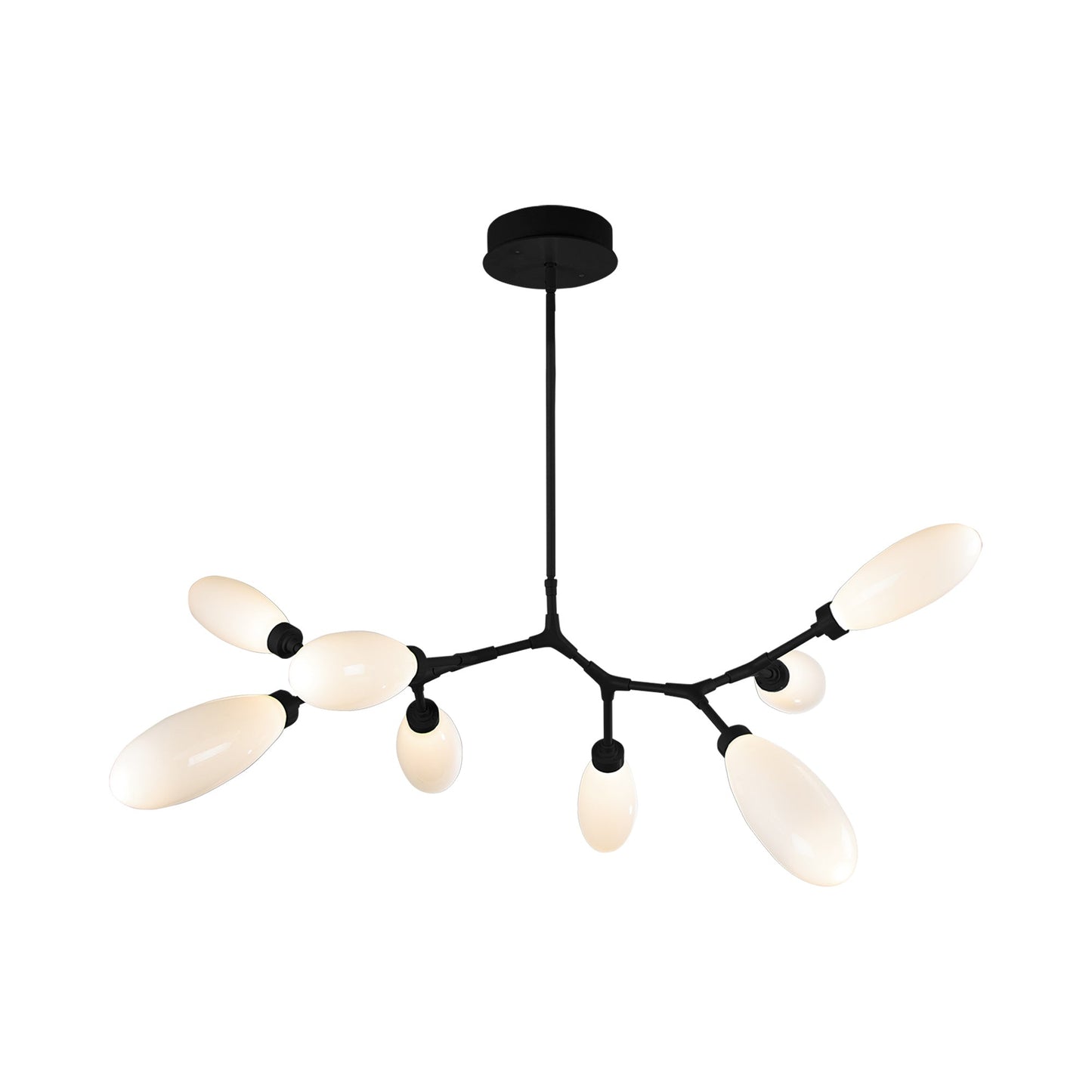 Fiori Modern Branch LED Pendant Light in Matte Black.
