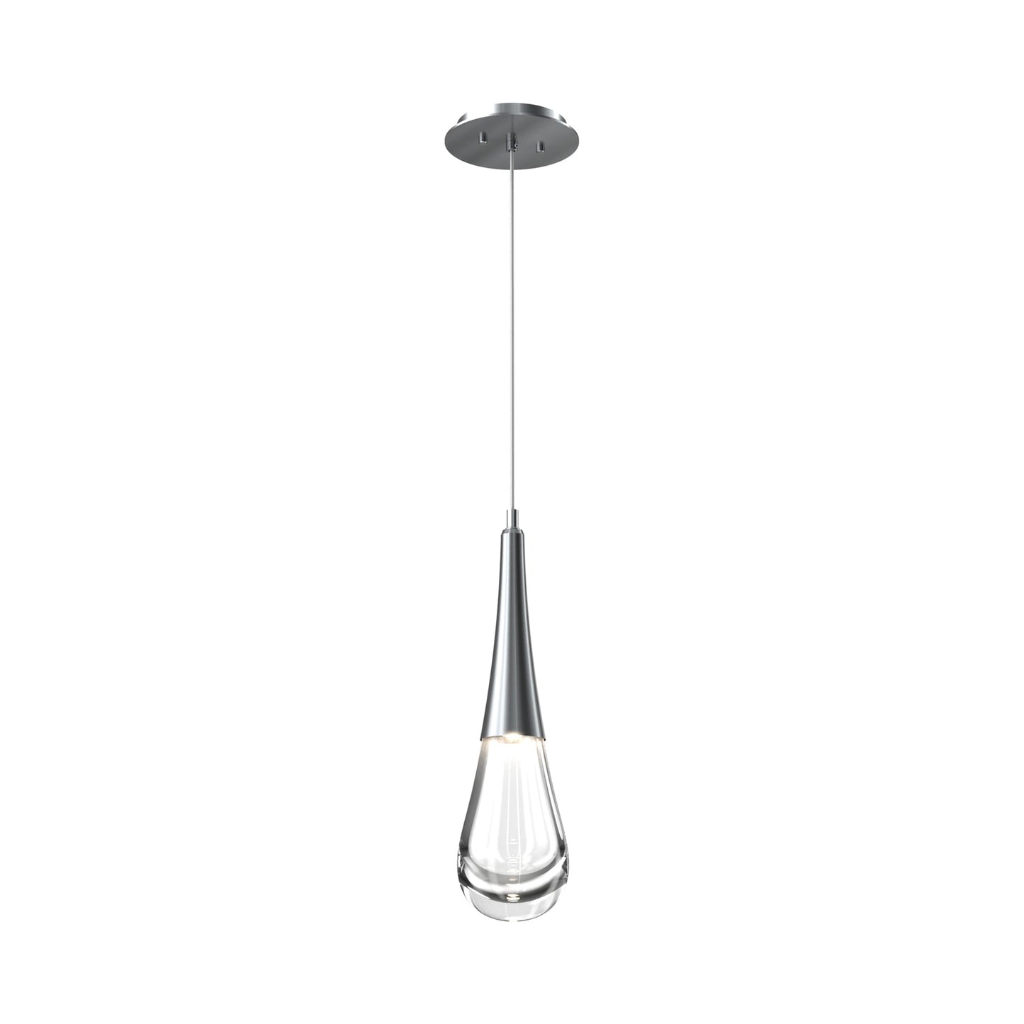 Raindrop LED Pendant Light in Satin Nickel.