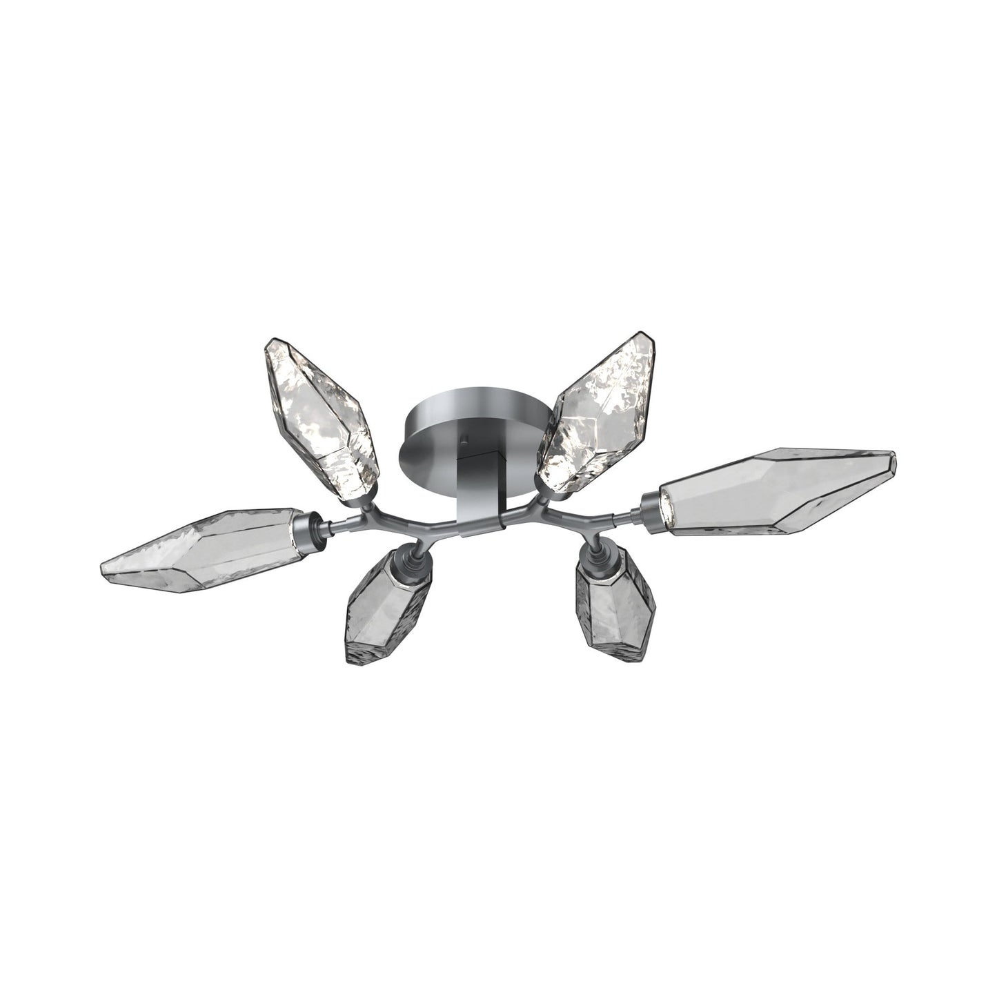 Rock Crystal LED Flush Mount Ceiling Light in Satin Nickel/Chilled - Smoke.