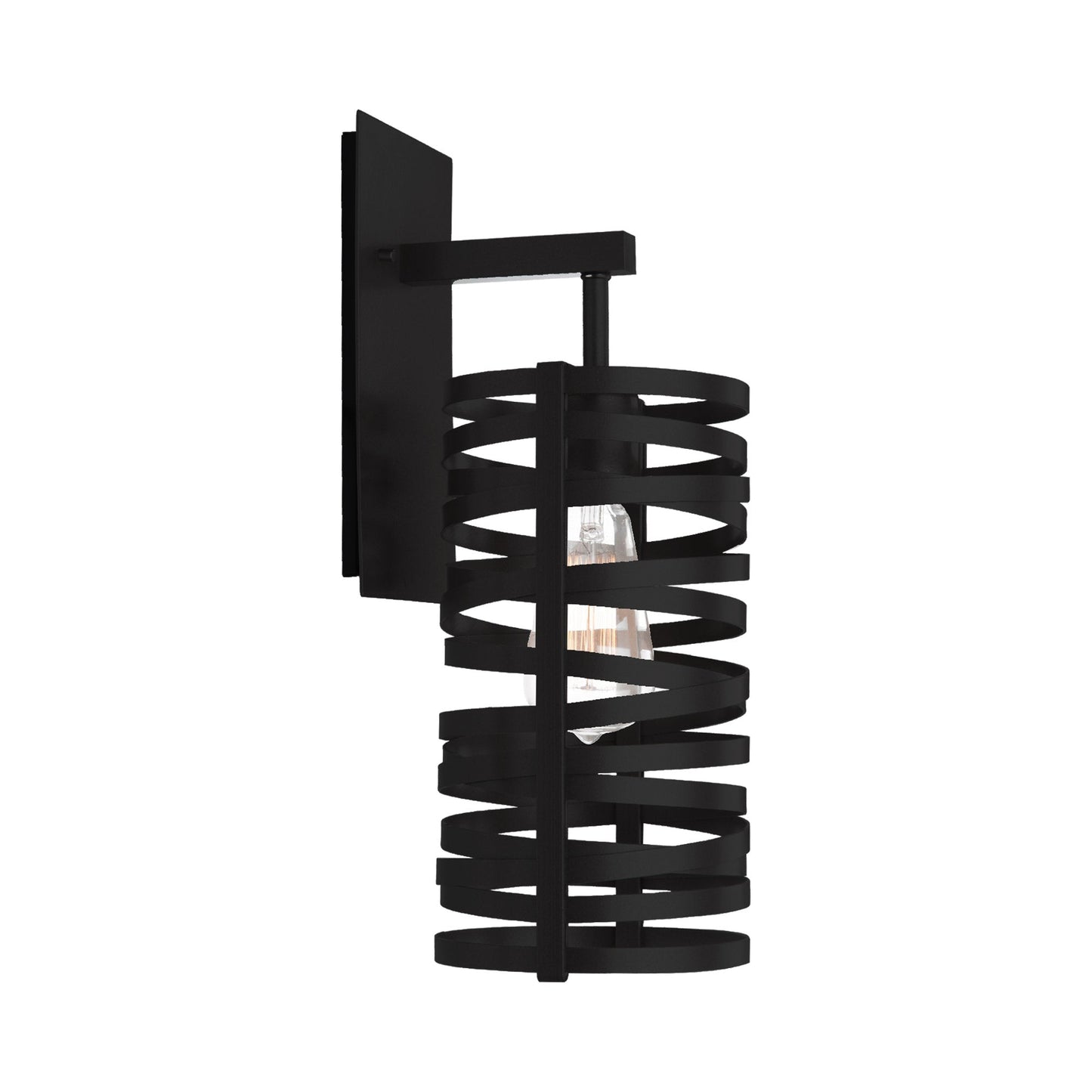 Tempest Wall Light in Matte Black/None Glass.