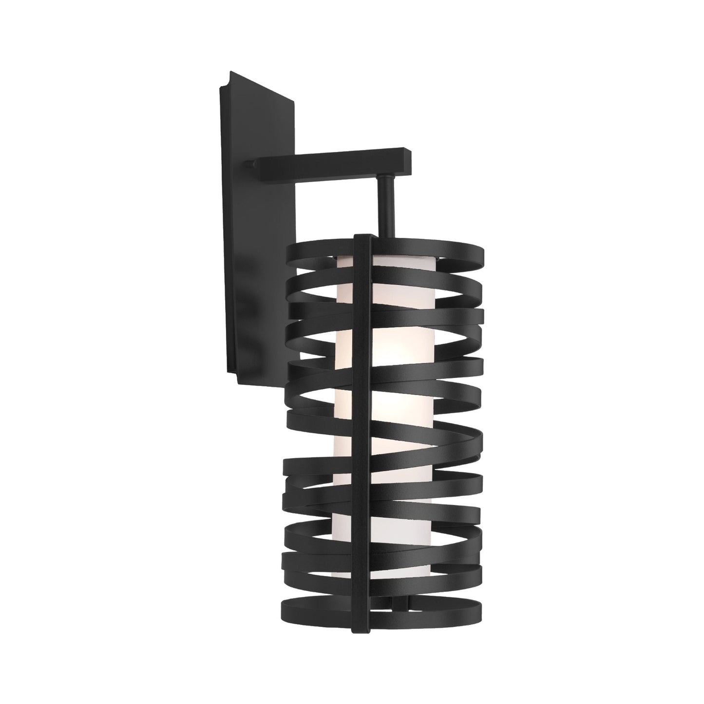 Tempest Wall Light in Matte Black/Frosted Glass.