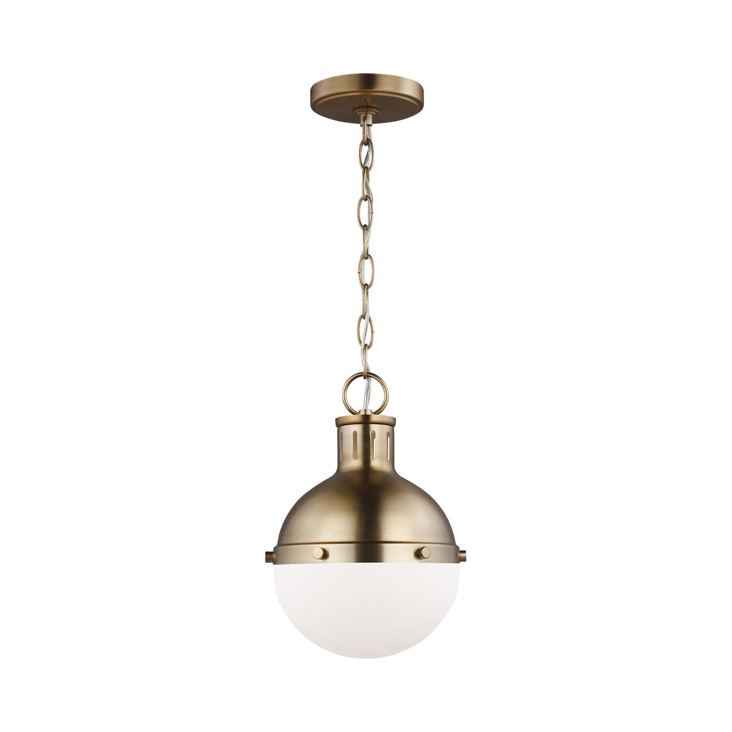 Hanks Mini Pendant Light in Satin Brass.